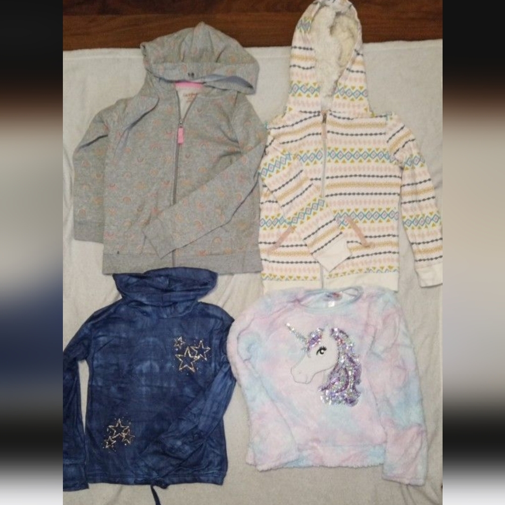 Girls 7/8 Lot Cold Weather Lot - Hoodies, Cardigans, and Sweaters
